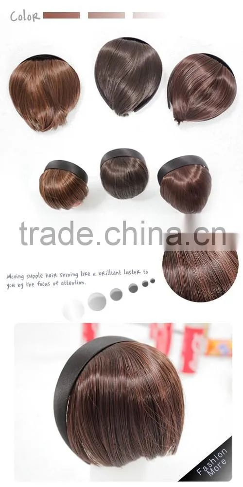 2016 New style heat resistant fiber black hair curly bangs