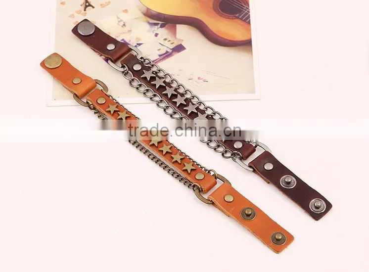 star italian engraved leather bracelet, suede leather bracelets