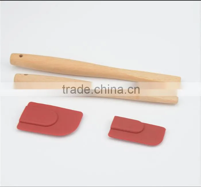 Silicone Head With Wooden Handle custom spatula kitchen spatula