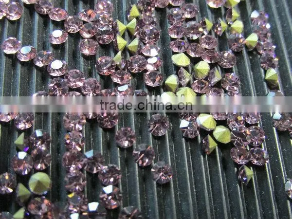 CHINA high quality pointback glass mirror rhinestone