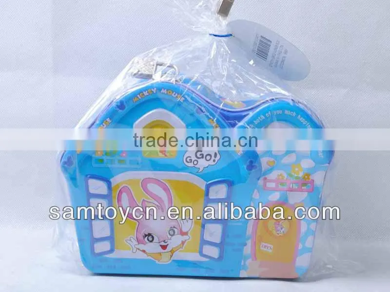 Cartoon rabbit metal money box with key
