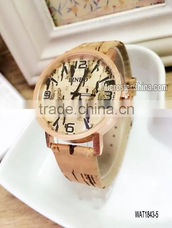 2016 new fashion different color spot wooden wrist watch