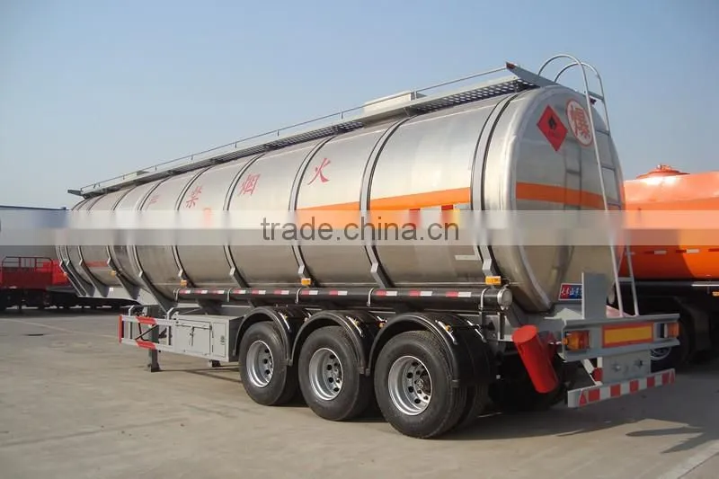 CIMC new tri-axle 42000L aluminum alloy oil transport fuel tank trailer