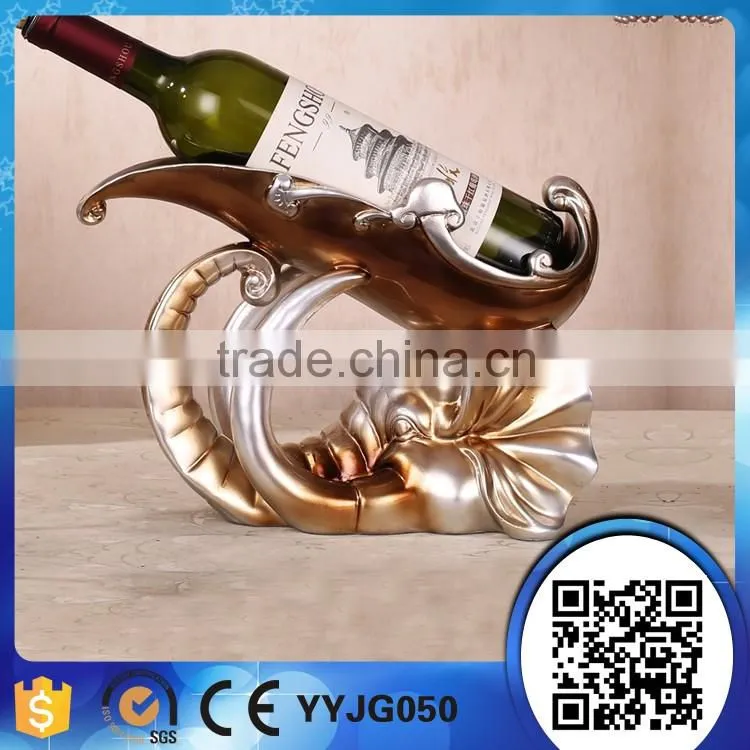 mannufacturer factory price poly resin decorative WINE BOTTLE HOLDER