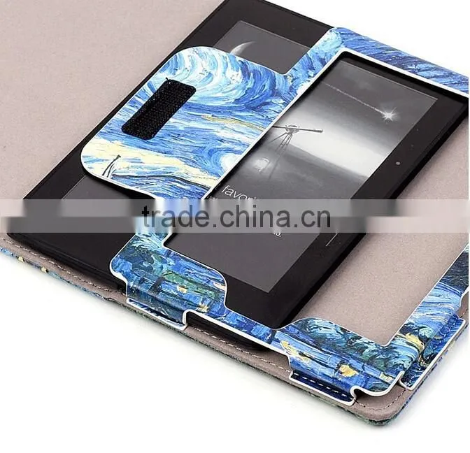 Exactly Fit Custom Printing Leather Case for 2016 New Kindle e-Reader, OEM Leather Case for e-Reader New Kindle 2016