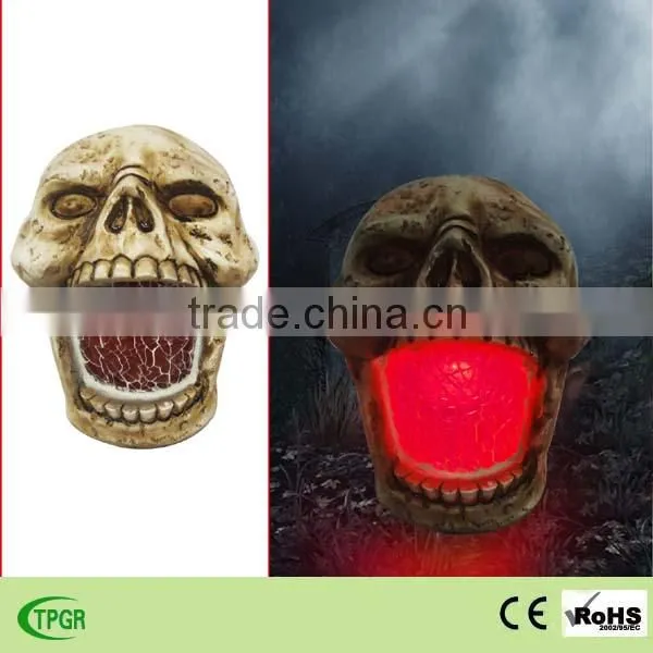2015 newest polyresin pumpkin led solar light for halloween decoration