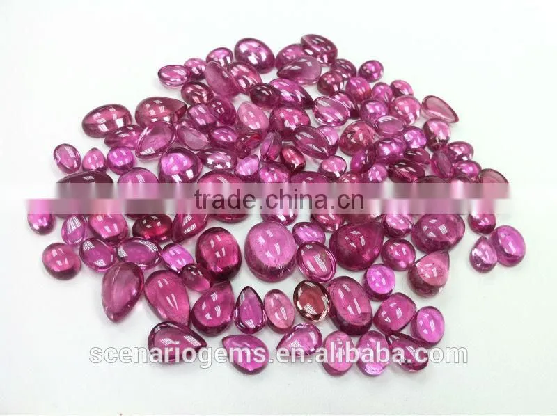 #CMZZ Natural Multi-Shape Free Size Cabs Loose Gemstone Rubellite Cabochon