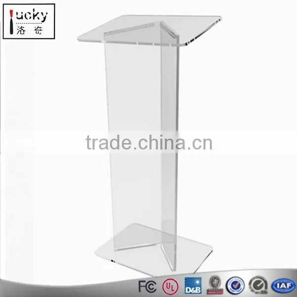Shenzhen manufacture wedding reception desk custom size shape speech desk/table