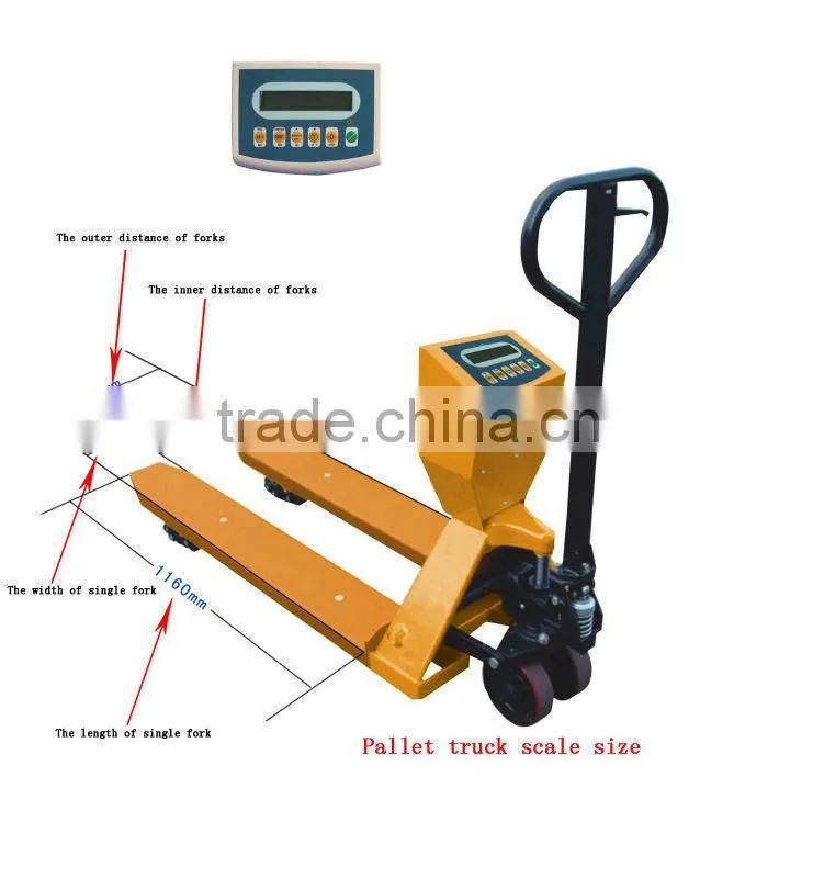 PS 2000kg 2 ton pallet lift truck scale