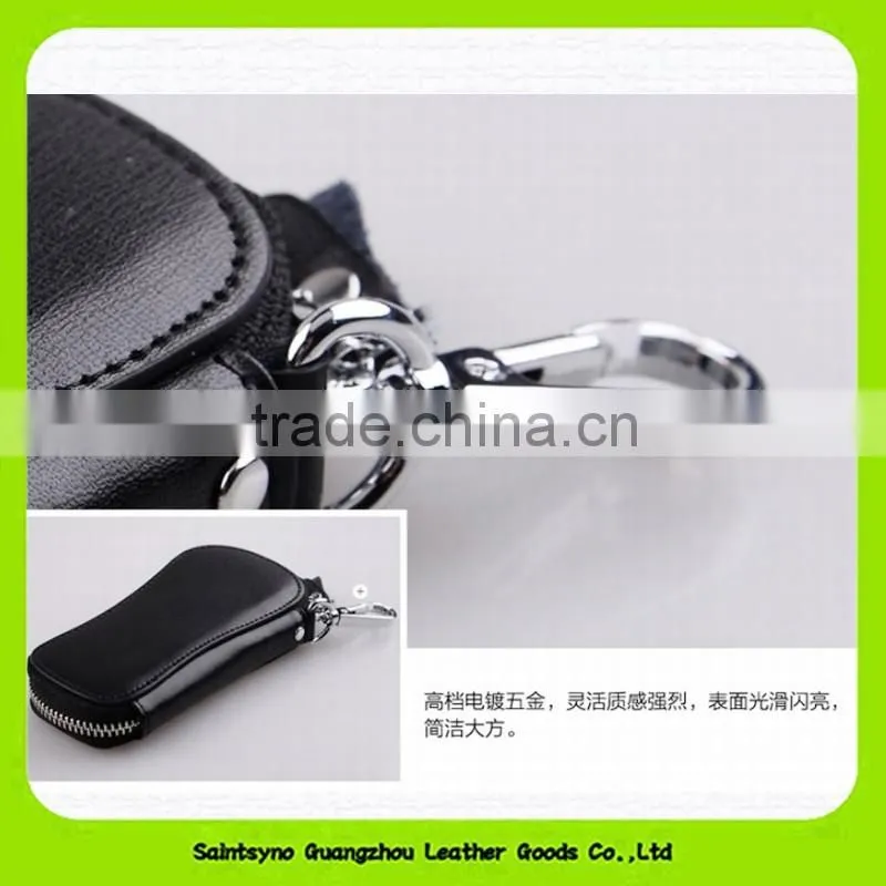 Custom multiple portable compact fancy PU geunie leather car key holder 15069