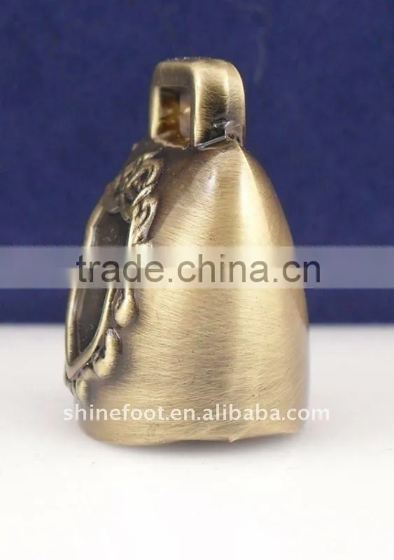 1.2''mini metal cow bell A4-C07 with logo printed and keyring leather strap as souvenirs (E253)