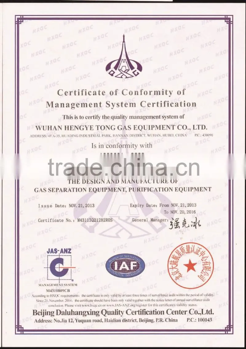 ISO approved with efficient PSA Nitrogen Generator machine