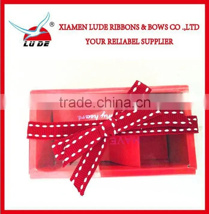 wholesale handmade stitch grosgrain ribbon for small gift packing boxes
