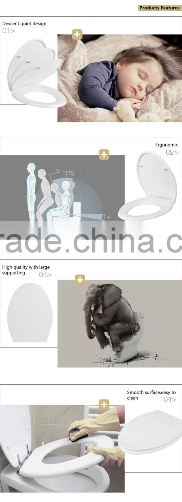 Elongated Toilet Seat For America UF Material