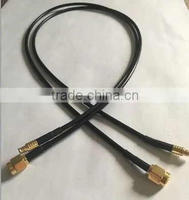 RG174 RF coaxial cable assembly SMA male to MCX male connector