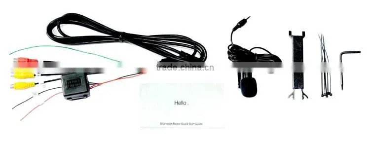 bluetooth handsfree car kit Rearview Mirror with back up display