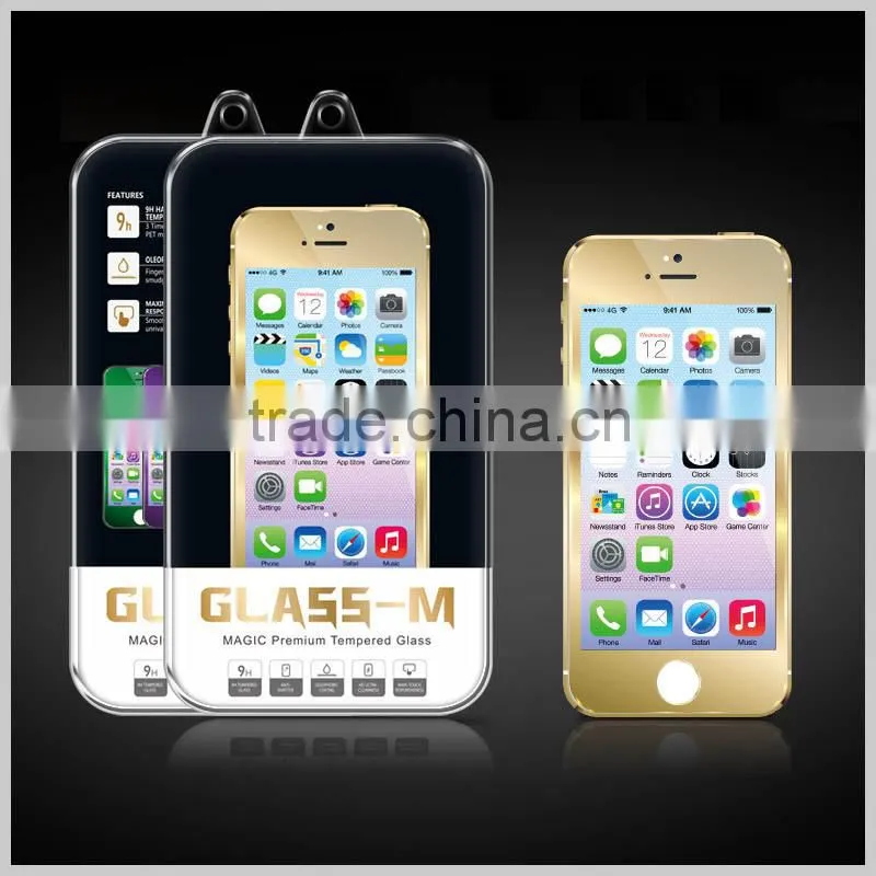 Electroplating Tempered Glass For iPhone 5/5S,Glass M Curved Edge Screen Protect Film 6 Colors Available