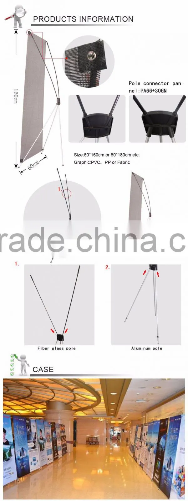 economic free standing X-banner display