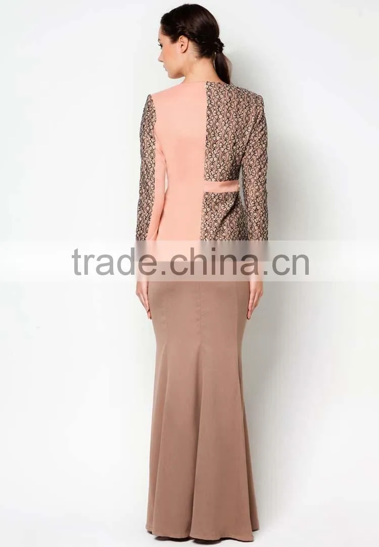 Fashion design beaded printed bodycon wholesale price muslim dress