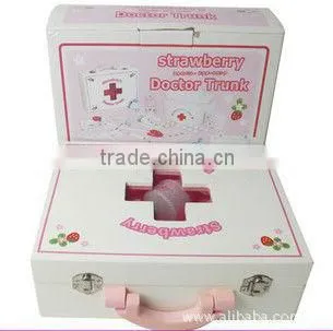 Mother garden wooden toys, strawberry doctor trunk wooden toys