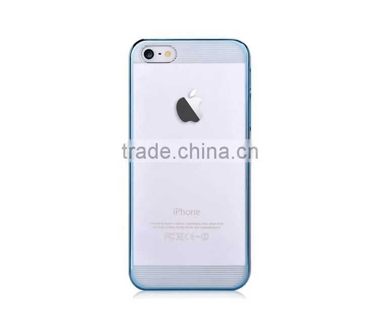 Comma Brand 360 Degree Full Protective Design Electroplating Clear PC Back Cover Case for iPhone 6/6s Plus