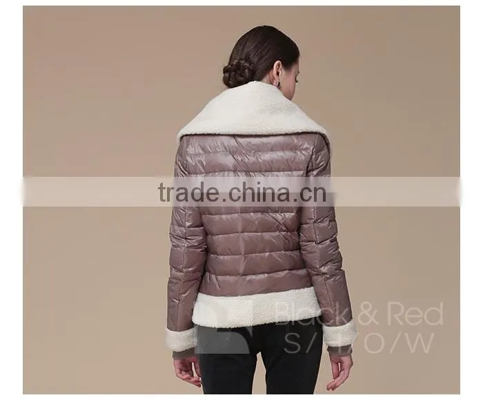 2015 winter fashion woman wear jacket with turn-down collar