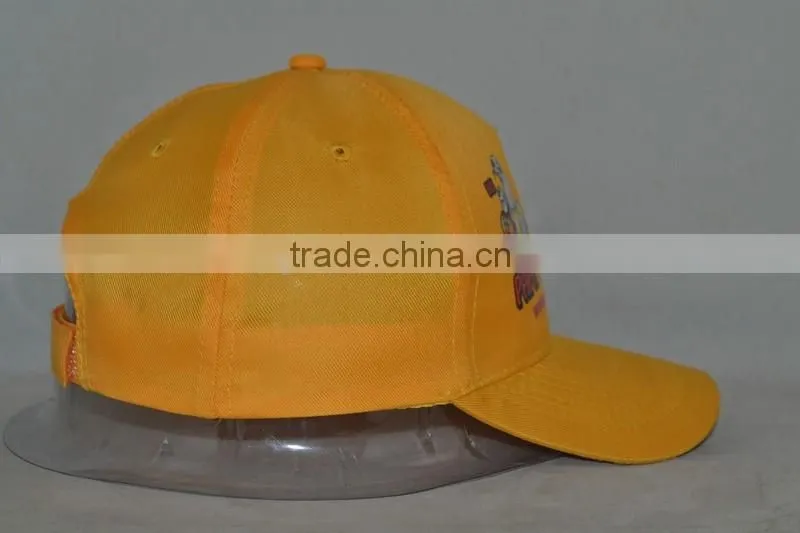 Guangzhou professional custom 100% polyester fibre yellow hat factory Famous auto brand baseball cap