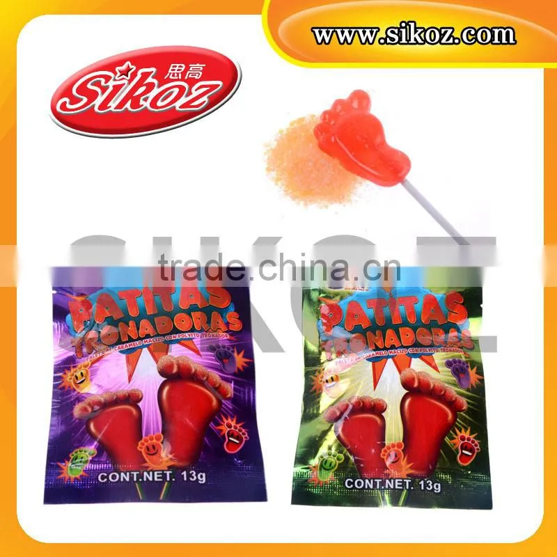10g Foot Shape Lollipop Magic Popping Candy SK-P321