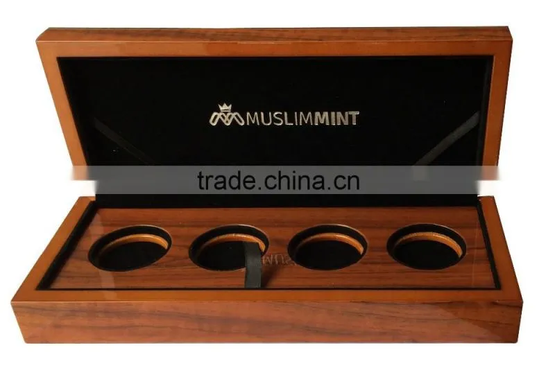 Wood Coin Presentation Cases and Display Boxes
