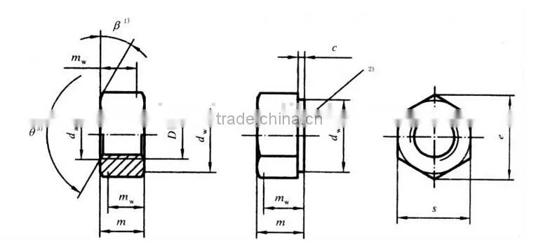 Good quality made in China DIN 934 zinc-plated hexagon nut
