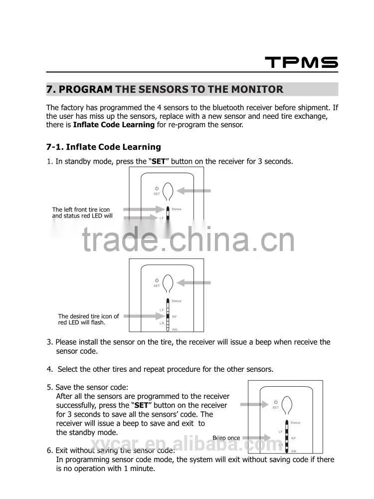 Bluetooth Tpms for Android&IOS mobile tire pressure monitoring system ,tire pressure guage tpms XY-TP8380i