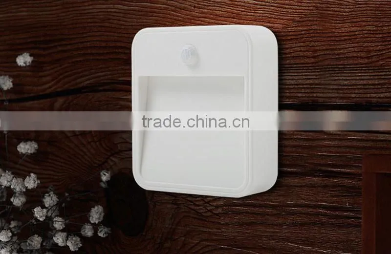 Battery Powered Wireless PIR LED Motion Sensor Night Light For Bedroom Stair Hallway White