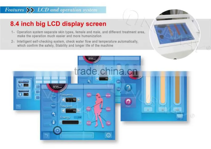 2015 new upgrade original factory CE approved portable high power 808nm diode salon equipment laser hair removal