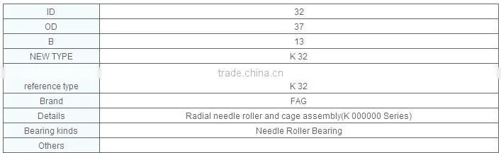 needle roller bearing K32 32x37x13mm