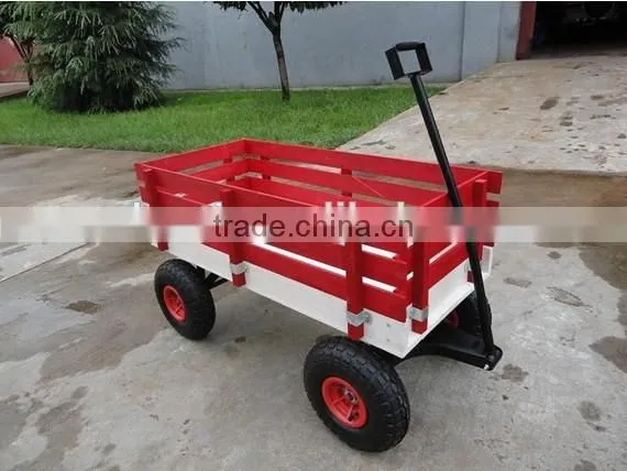 small wooden kids wagon garden cart
