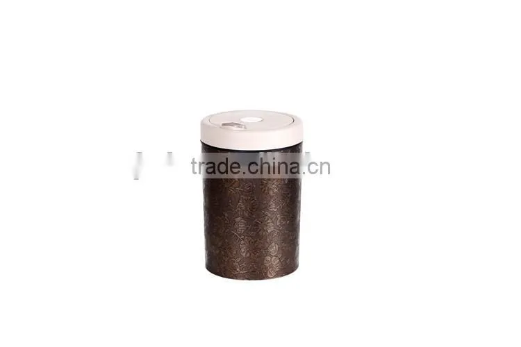 Plastic Open Top Structure Flip Round Trash Can Dustbin Trash Bin 10L
