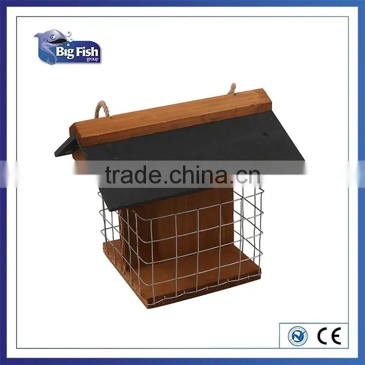 FSC WOODEN NESTING NEST BOX BIRD HOUSE SMALL BIRDS FAT BALL FEEDER WITH SLATE ROOF