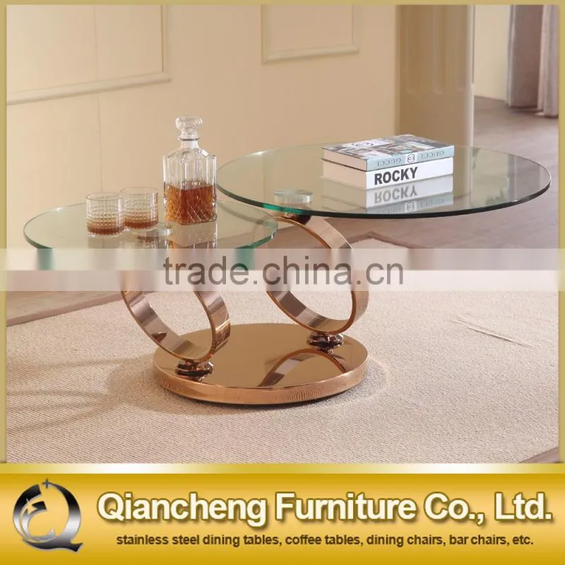 2017 glass top round fold coffee table extendable tea table