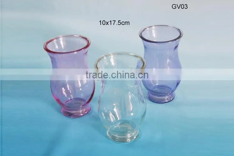 Gradualed color hand blown glass vase