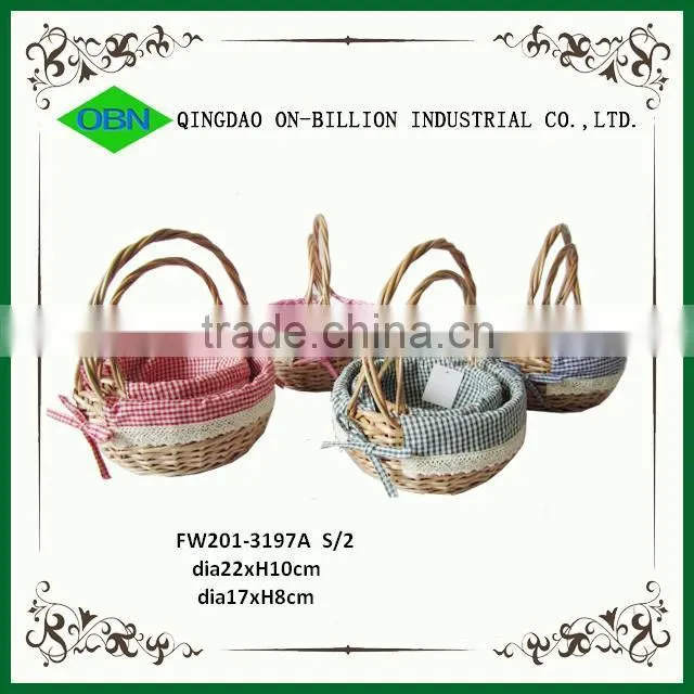 Wholesale empty small wicker gift basket for easter holiday