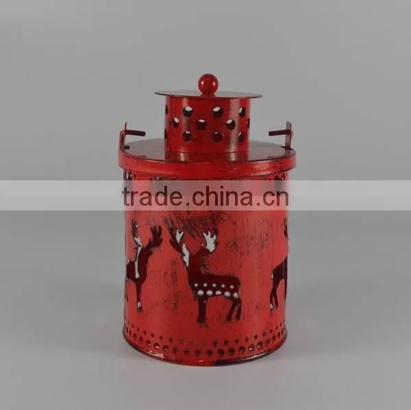 Christmas snowing metal lantern