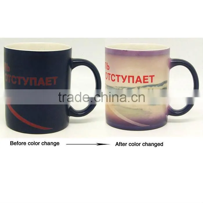 Advertising christmas color changing ceramic mug