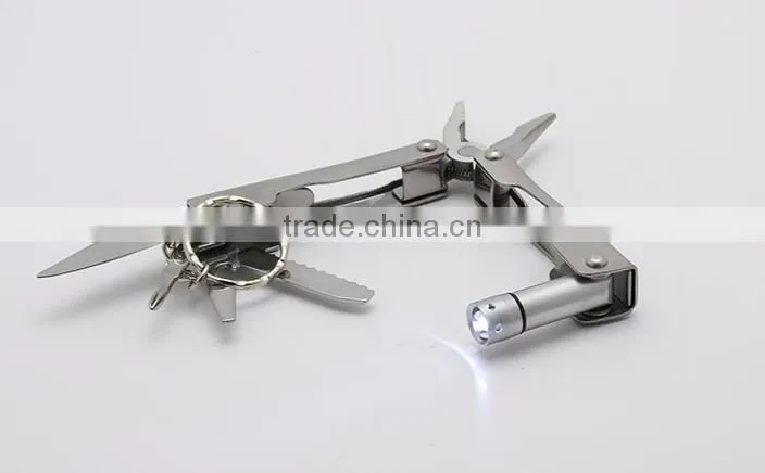 Special gift for men stainless steel LED portable folding mini multi tool pliers