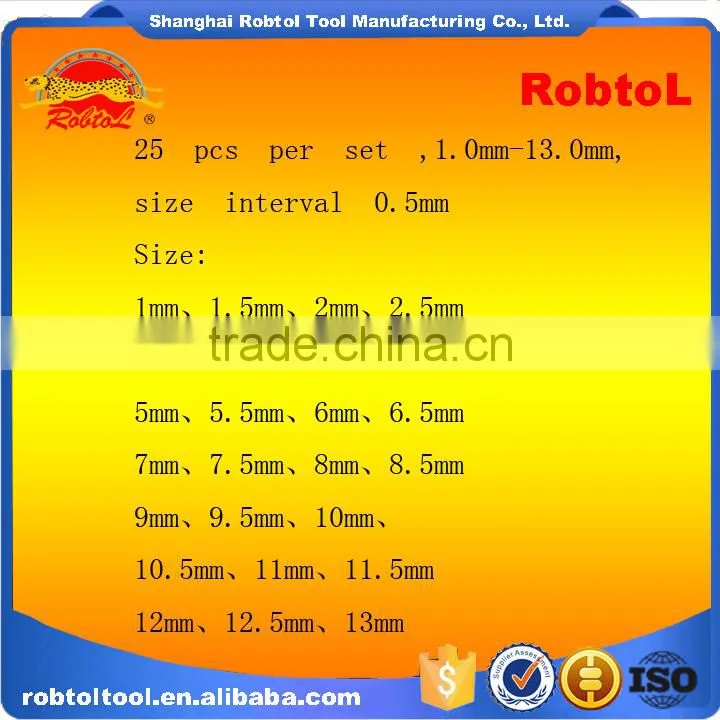 25pcs nano titanium coating straight shank Hss Twist Drill Bits set Cobalt Fully Ground Bright Finish drilling Metal Forged
