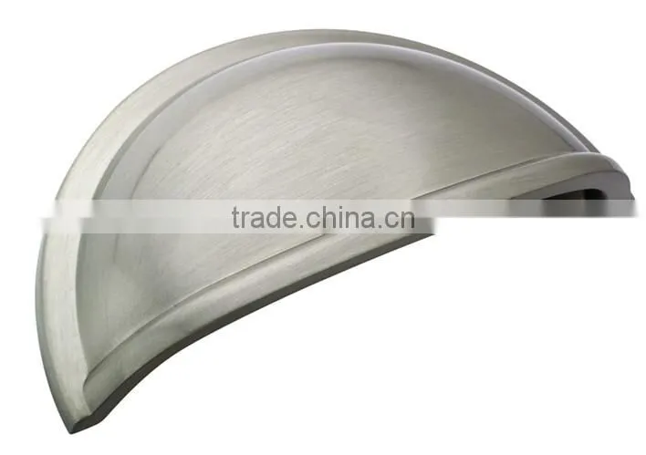 Satin Zinc Alloy Cabinet Drawer Pull Handle Shell Style Handle cup handle