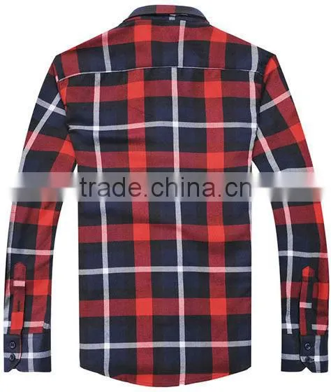 2104 new style men's spring or fall twill plaids casual shirt