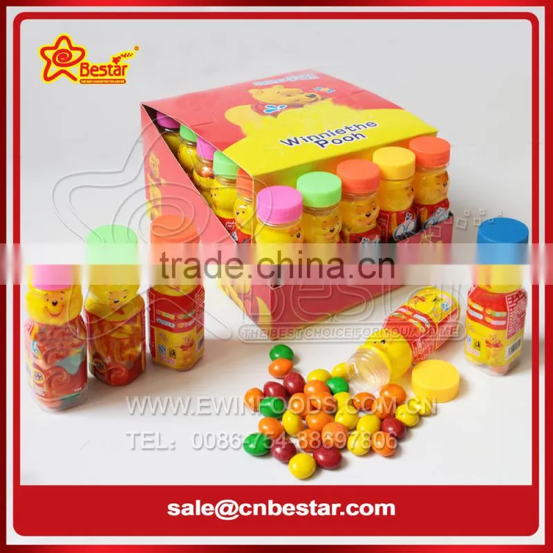 Lovely Bear Shaped Bottle Colorful Crisp Chocolate Bean