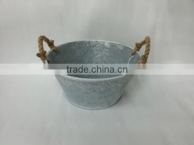 2016 New grey/white wash Metal/tin flower planter pots