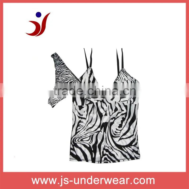Hot Ladies Sexy Pajamas Aminal Print Sleepwear Fashion Cami and panty Sets,style JS-123,Appcet OEM