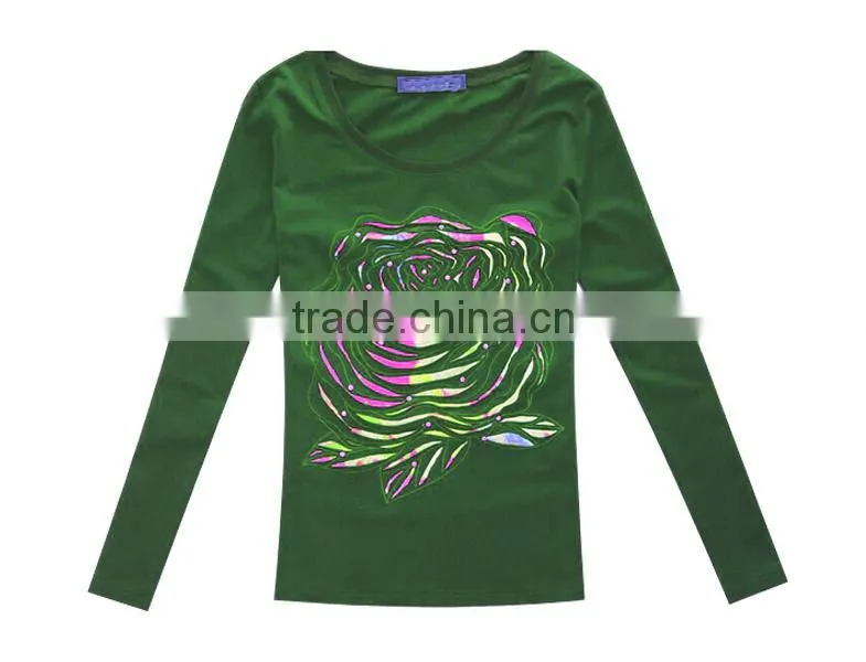 High Quality Wholesale Fashion Casual Long Sleeve T Shirts Wear For Women Custom Printing